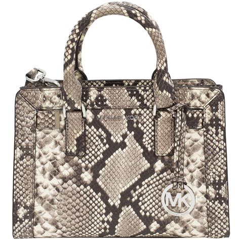 small michael kors snakesjin and tan purse|Michael Kors snake print wallet.